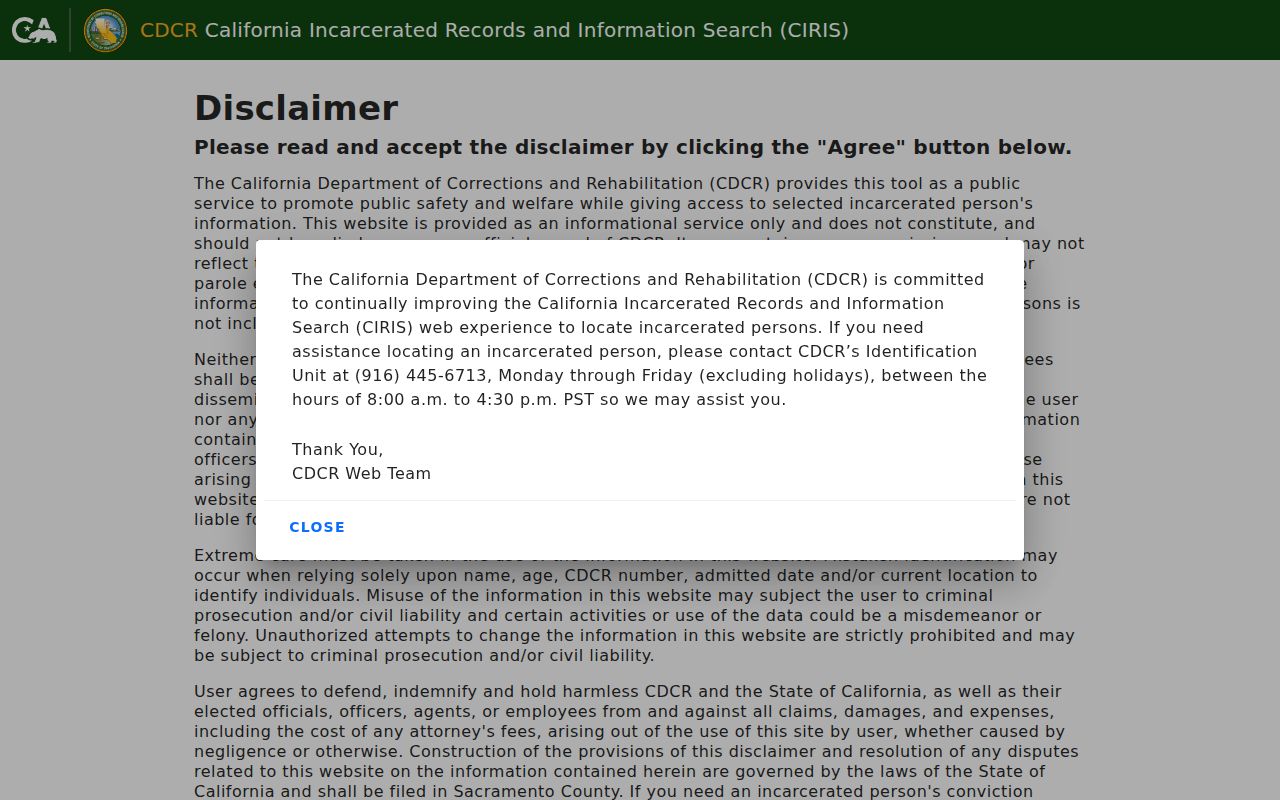 La Mesa people search in the California incarcerated person database
