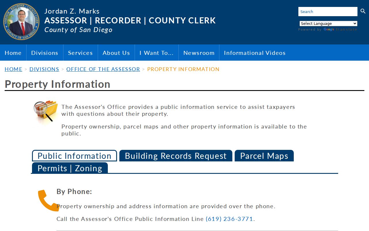 La Mesa people search using San Diego County assessor property information