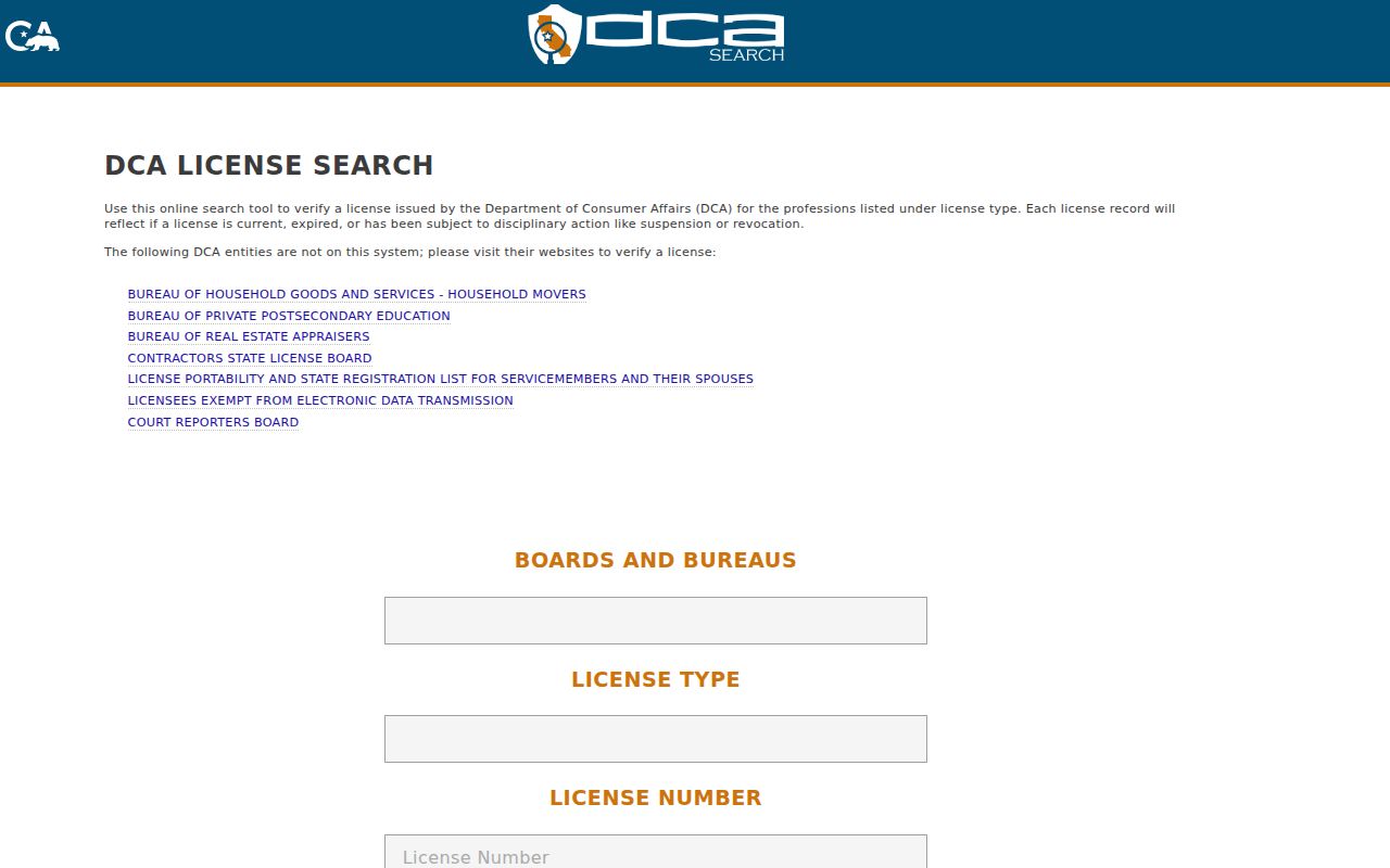 La Mesa people search with the California professional license database